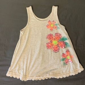 Girls size 10 Justice floral tank